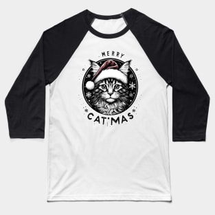 Merry Catmas Maine Coon Baseball T-Shirt